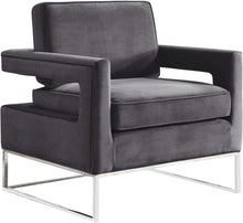 Load image into Gallery viewer, Noah Grey Velvet Accent Chair