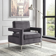 Load image into Gallery viewer, Noah Grey Velvet Accent Chair