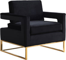 Load image into Gallery viewer, Noah Black Velvet Accent Chair