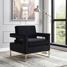 Load image into Gallery viewer, Noah Black Velvet Accent Chair