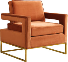 Load image into Gallery viewer, Noah Cognac Velvet Accent Chair