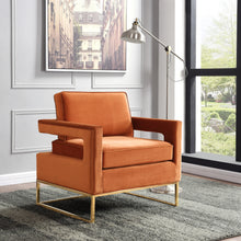 Load image into Gallery viewer, Noah Cognac Velvet Accent Chair