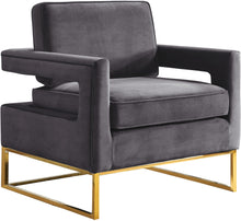 Load image into Gallery viewer, Noah Grey Velvet Accent Chair