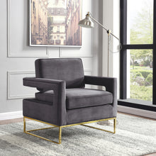 Load image into Gallery viewer, Noah Grey Velvet Accent Chair