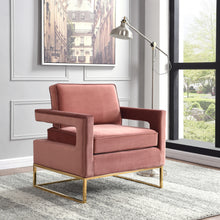 Load image into Gallery viewer, Noah Pink Velvet Accent Chair