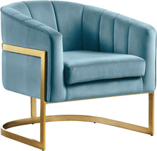 Load image into Gallery viewer, Carter Aqua Velvet Accent Chair