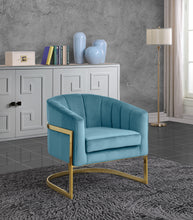 Load image into Gallery viewer, Carter Aqua Velvet Accent Chair