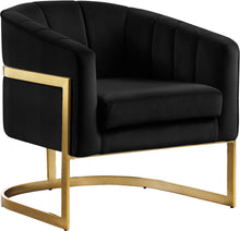 Load image into Gallery viewer, Carter Black Velvet Accent Chair