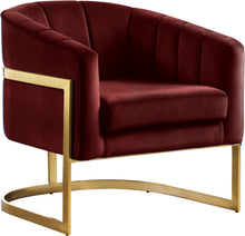 Load image into Gallery viewer, Carter Burgundy Velvet Accent Chair