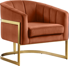 Load image into Gallery viewer, Carter Cognac Velvet Accent Chair