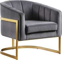 Load image into Gallery viewer, Carter Grey Velvet Accent Chair