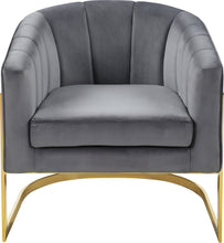 Load image into Gallery viewer, Carter Grey Velvet Accent Chair