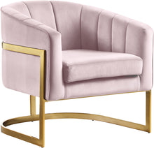 Load image into Gallery viewer, Carter Pink Velvet Accent Chair