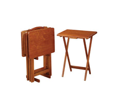 Load image into Gallery viewer, Brown Tray Table Set With Stand