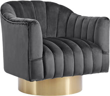 Load image into Gallery viewer, Farrah Grey Velvet Accent Chair