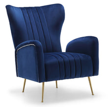 Load image into Gallery viewer, Opera Navy Velvet Accent Chair