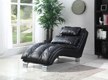 Load image into Gallery viewer, Contemporary Black Faux Leather Chaise