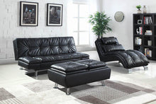 Load image into Gallery viewer, Contemporary Black Faux Leather Chaise