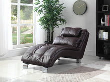 Load image into Gallery viewer, Contemporary Brown Faux Leather Chaise