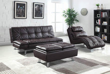 Load image into Gallery viewer, Contemporary Brown Faux Leather Chaise