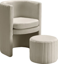 Load image into Gallery viewer, Selena Black Velvet Accent Chair and Ottoman Set