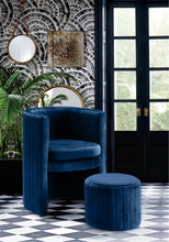 Load image into Gallery viewer, Selena Black Velvet Accent Chair and Ottoman Set