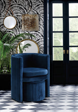 Load image into Gallery viewer, Selena Black Velvet Accent Chair and Ottoman Set