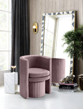 Load image into Gallery viewer, Selena Pink Velvet Accent Chair and Ottoman Set
