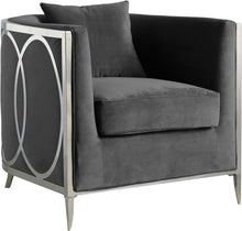 Load image into Gallery viewer, Circa Grey Velvet Accent Chair
