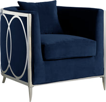 Load image into Gallery viewer, Circa Navy Velvet Accent Chair