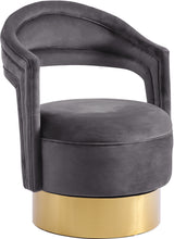 Load image into Gallery viewer, Petrona Grey Velvet Accent Chair