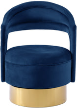 Load image into Gallery viewer, Petrona Navy Velvet Accent Chair