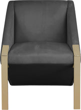 Load image into Gallery viewer, Rivet Grey Velvet Accent Chair