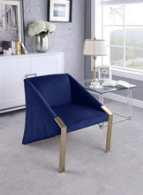 Load image into Gallery viewer, Rivet Navy Velvet Accent Chair