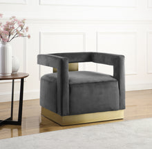 Load image into Gallery viewer, Armani Black Velvet Accent Chair