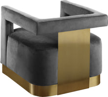 Load image into Gallery viewer, Armani Grey Velvet Accent Chair