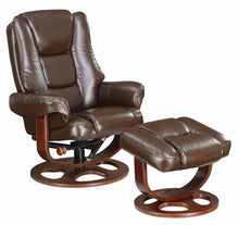 Load image into Gallery viewer, Transitional Brown Chair with Ottoman