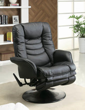 Load image into Gallery viewer, Casual Black Faux Leather Swivel Recliner