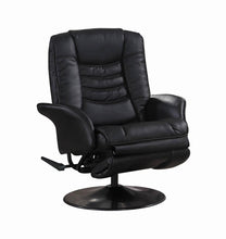 Load image into Gallery viewer, Casual Black Faux Leather Swivel Recliner
