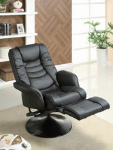 Load image into Gallery viewer, Casual Black Faux Leather Swivel Recliner