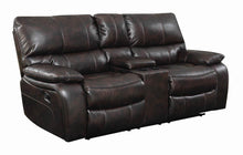 Load image into Gallery viewer, Willemse Chocolate Reclining Loveseat With Storage Console