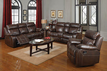 Load image into Gallery viewer, Myleene Chestnut Leather Reclining Loveseat