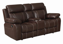 Load image into Gallery viewer, Myleene Chestnut Leather Reclining Loveseat
