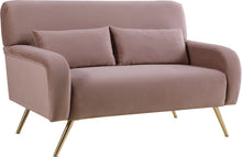 Load image into Gallery viewer, Clarissa Pink Velvet Loveseat