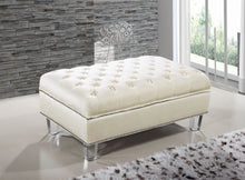 Load image into Gallery viewer, Lucas Cream Velvet Ottoman