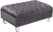 Load image into Gallery viewer, Lucas Grey Velvet Ottoman