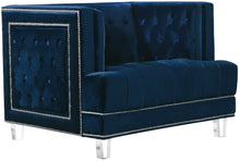 Load image into Gallery viewer, Lucas Navy Velvet Chair