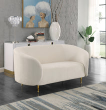 Load image into Gallery viewer, Lavilla Cream Velvet Loveseat