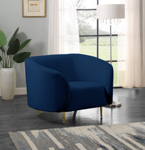 Load image into Gallery viewer, Lavilla Navy Velvet Chair
