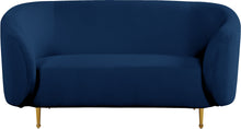 Load image into Gallery viewer, Lavilla Navy Velvet Loveseat